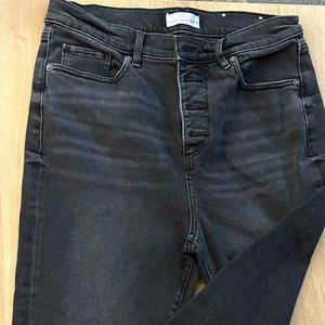 Like BRAND NEW Loft Black Wash High Waist skinny jeans w skinny pockets Sz 10/30